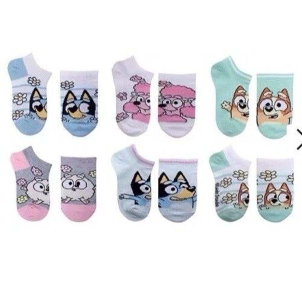 Toddler BLUEY Ankle Socks 6-Pair Pack Size 2T-4T (Shoe Size Toddler 4-7) NEW